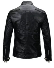 Men Skull Motorcycle Leather Jacket