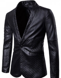 Men Stylish Black Leather Blazer