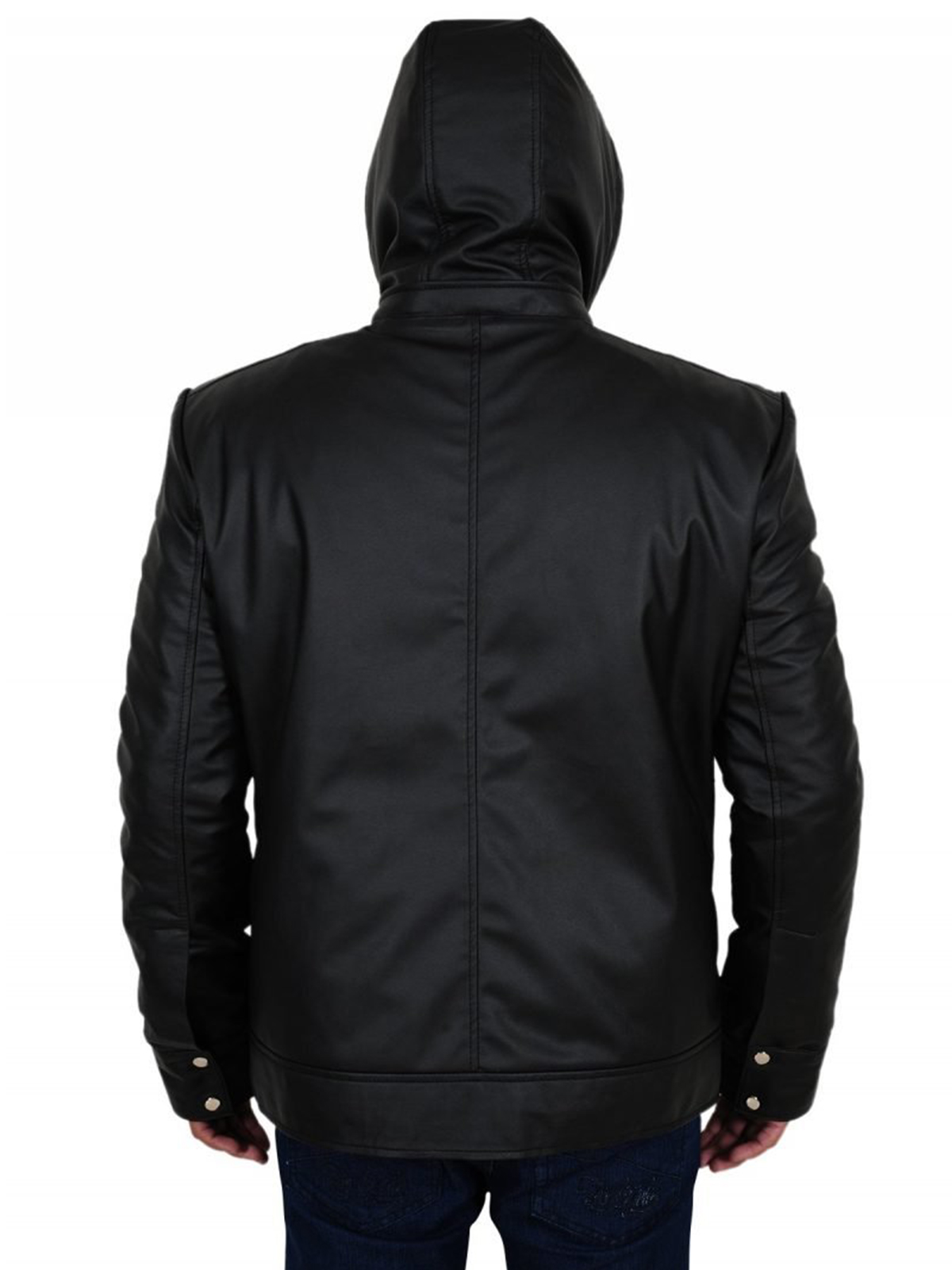 Mens Leather Hoodie Jacket
