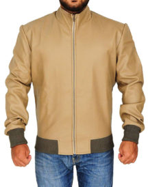 Men’s Classic Antique Beige Leather Jacket