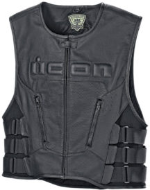 Men’s Skull Regulator Icon Biker Black Leather Vest