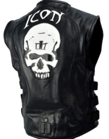 Men’s Skull Regulator Icon Biker Leather Vest