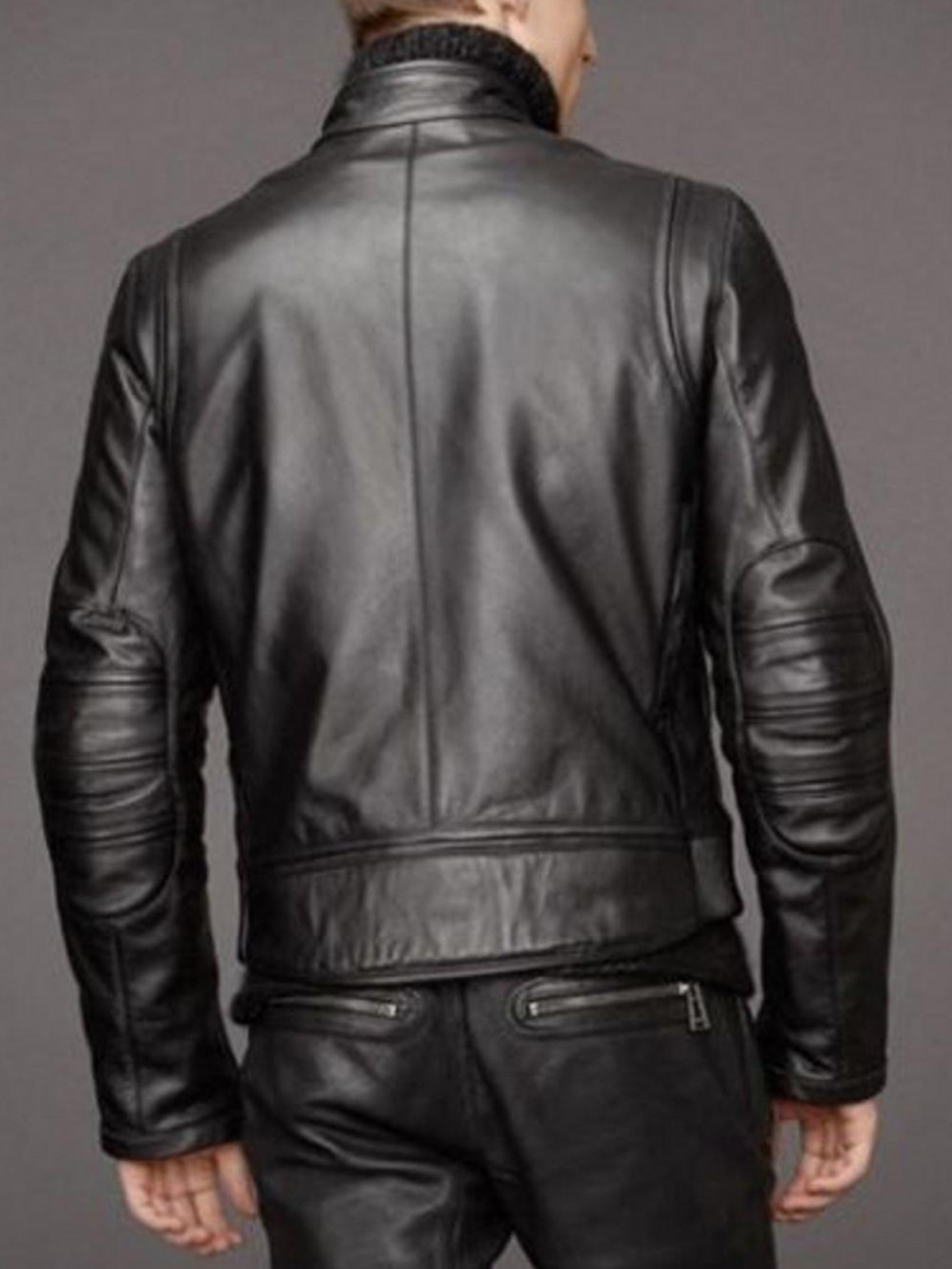 Men’s Slim Fit Biker Black Leather Jacket
