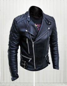 Men’s Slim Fit Biker Black Leather Jacket