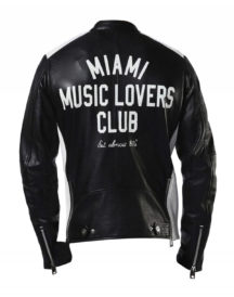 Miami Music Club Black Leather Jacket