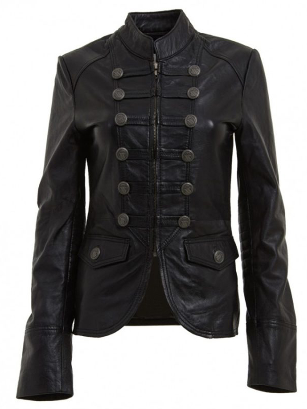 Womens Military Black Leather Jackets