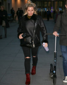 Mollie King Shearling B3 Bomber Flying Jacket