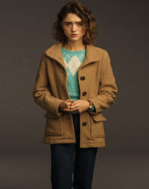 Natalia Dyer Stranger Things Wool Brown Jacket