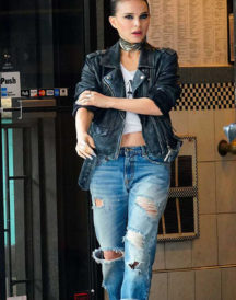 Natalie Portman Vox Lux Celeste Black Biker Jacket