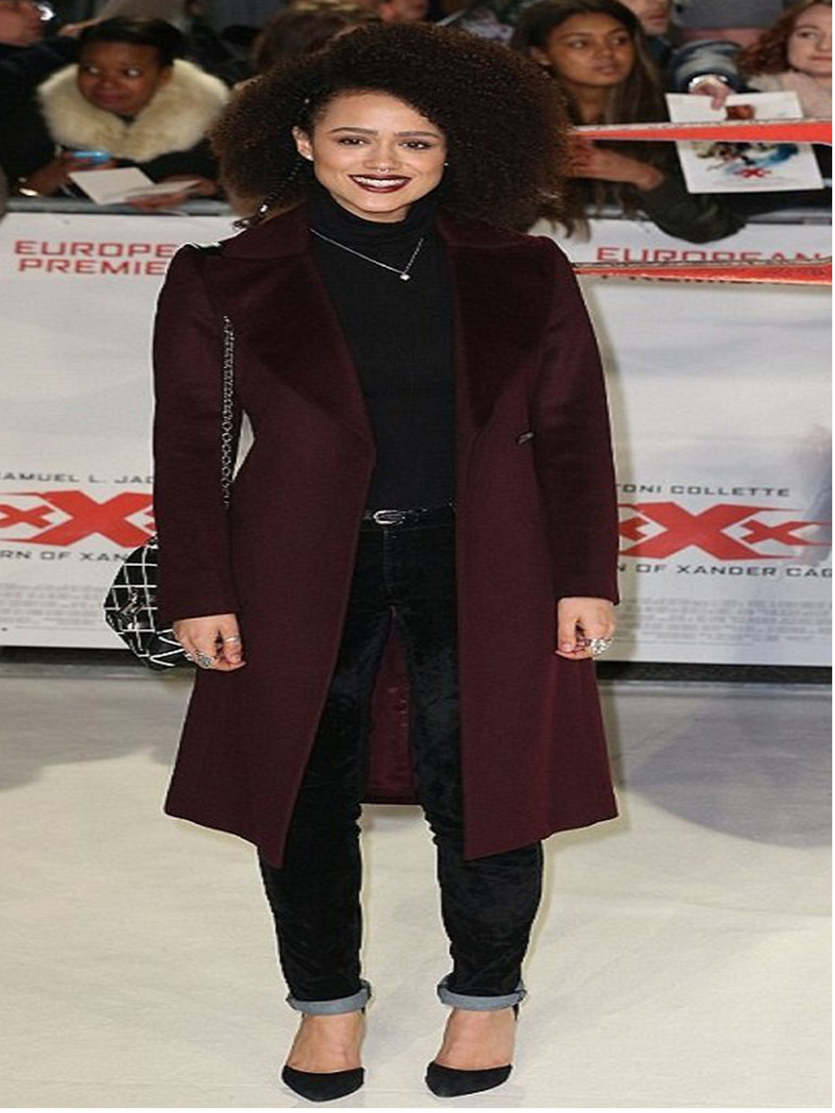 Nathalie Emmanuel xXx 3 Movie Premiere Coat