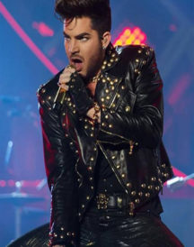 Adam Lambert Black Leather Jacket Adam Lambert Black Leather Jacket