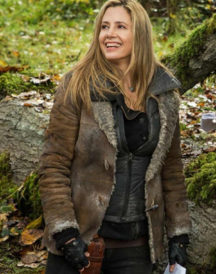 Mira Sorvino Falling Skies Suede Brown Jacket Mira Sorvino Falling Skies Suede Brown Jacket
