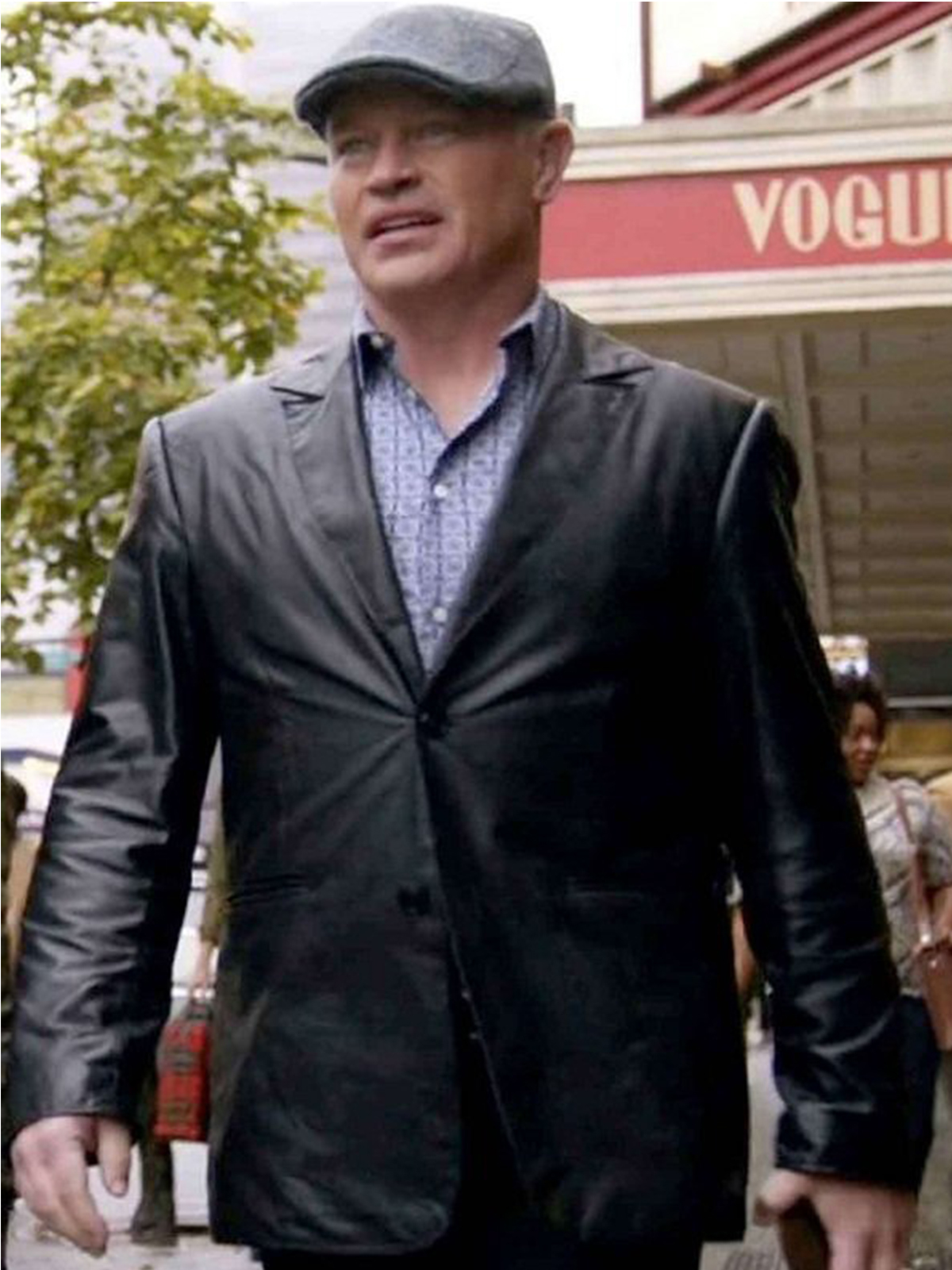 Neal McDonough Black Leather Blazer
