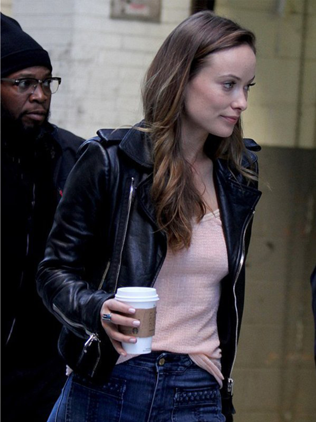 Olivia Wilde Vinyl Finestra Jacket
