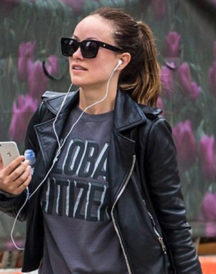 Olivia Wilde Vinyl Finestra Jacket