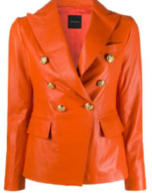 Orange Lambskin Breasted Blazer