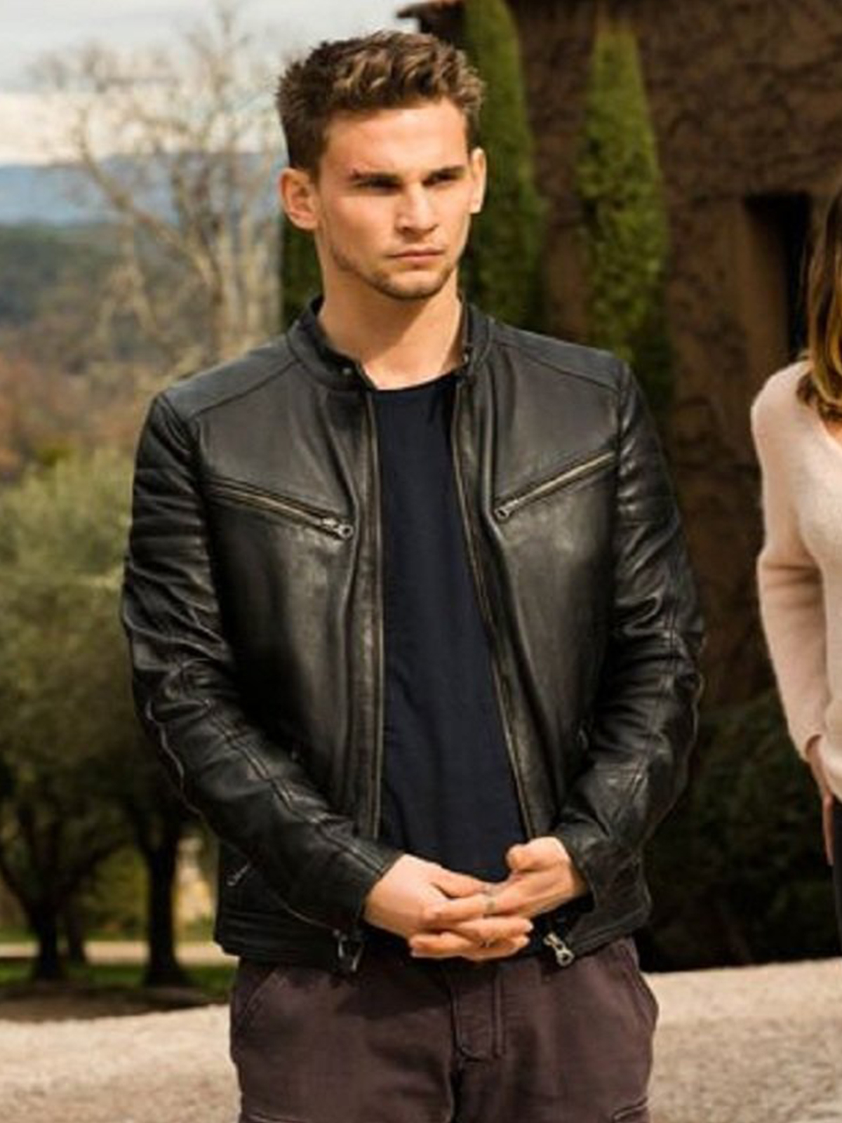 Overdrive Freddie Thorp Black Leather Jacket - Stars Jackets