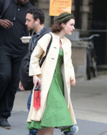 Rachel Brosnahan on the set of The Marvelous Rachel Brosnahan on the set of The Marvelous