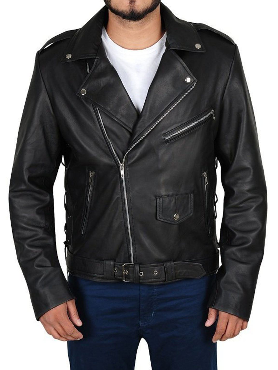 Rapper G-Eazy Brando Biker Style Leather Jacket - Stars Jackets