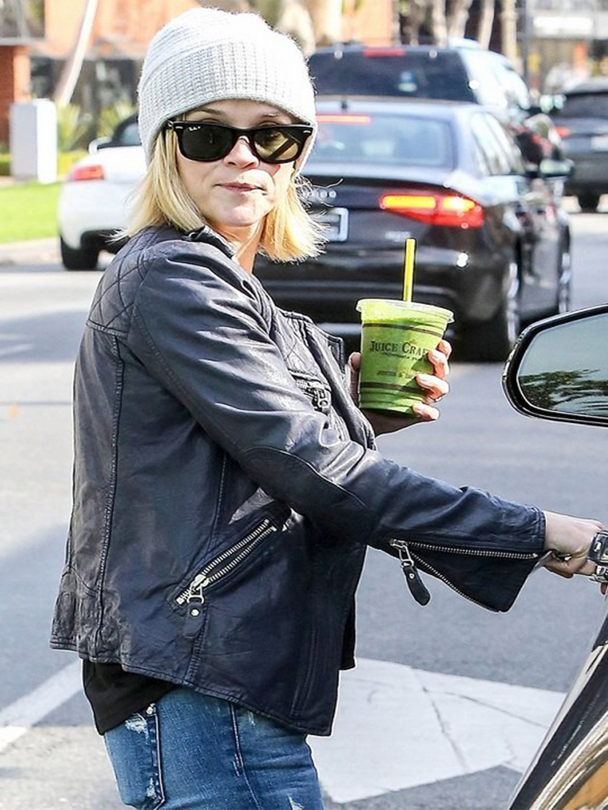 Reese Witherspoon Quilted Leather Jacket
