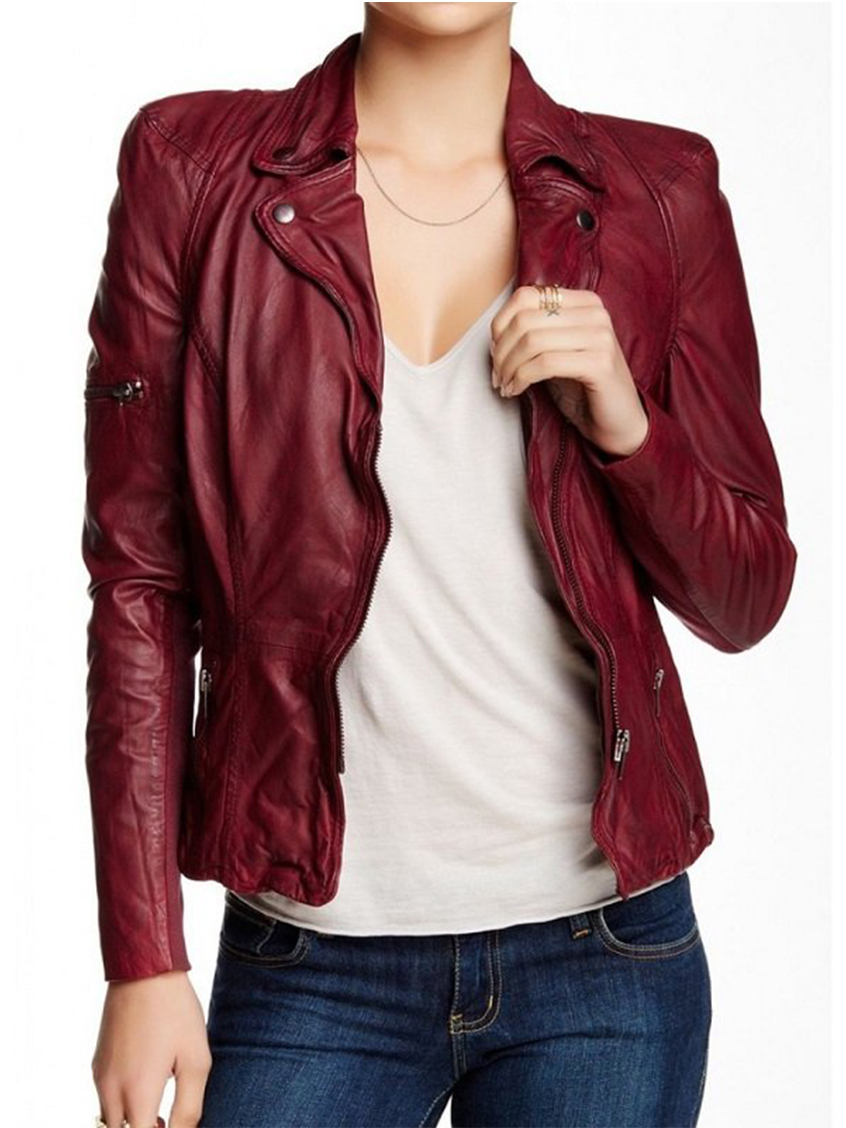 burgundy leather jacket forever 21