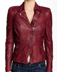 Rosie Huntington Ladies Leather Jacket