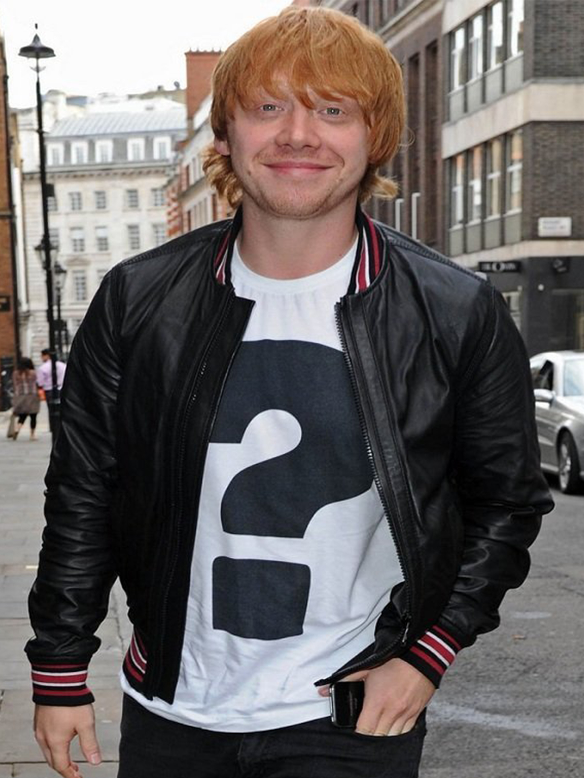 Rupert Grint Black Bomber Jacket