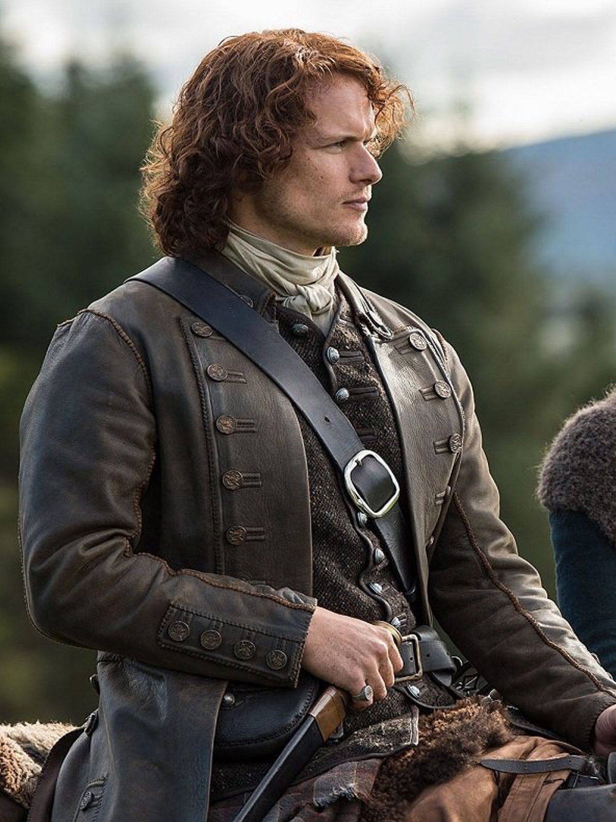 Sam Heughan Outlander Leather Long Coat