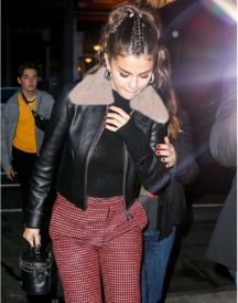 Selena Gomez Fur Leather Jacket