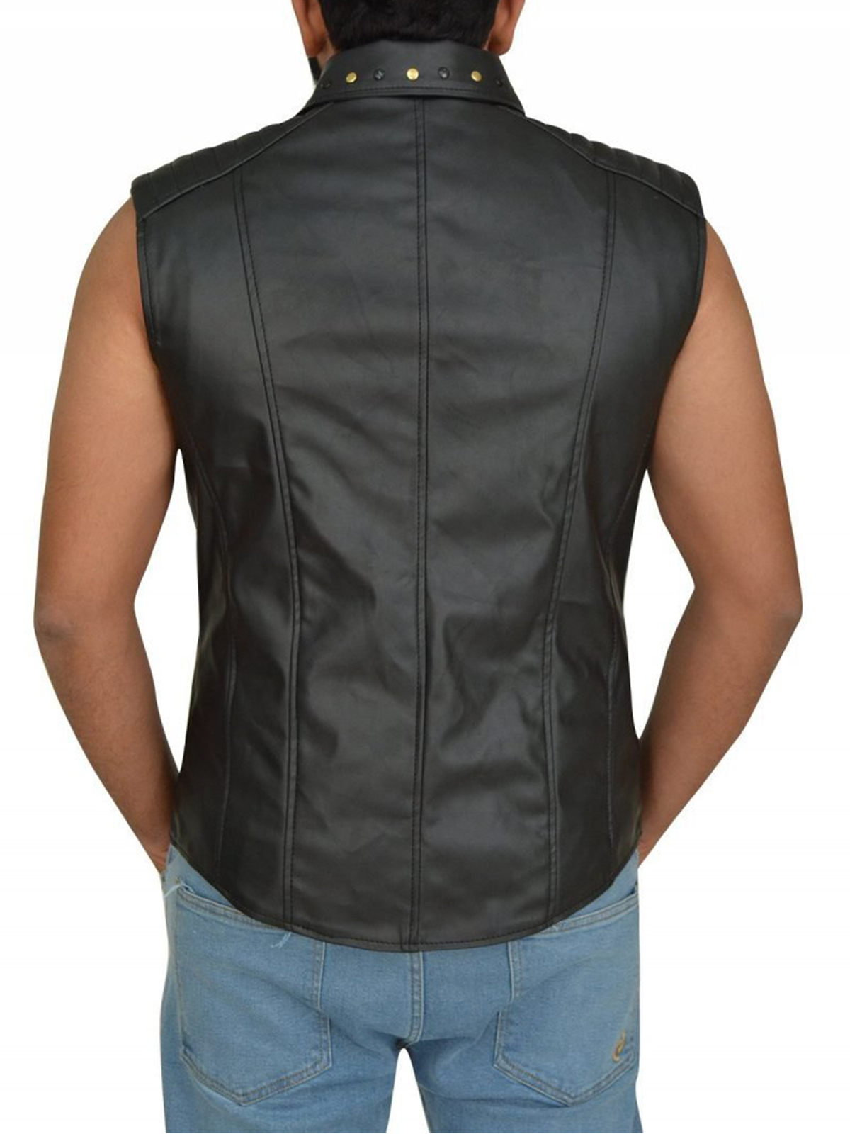 Shinsuke Nakamura Stylish Black Leather Vest