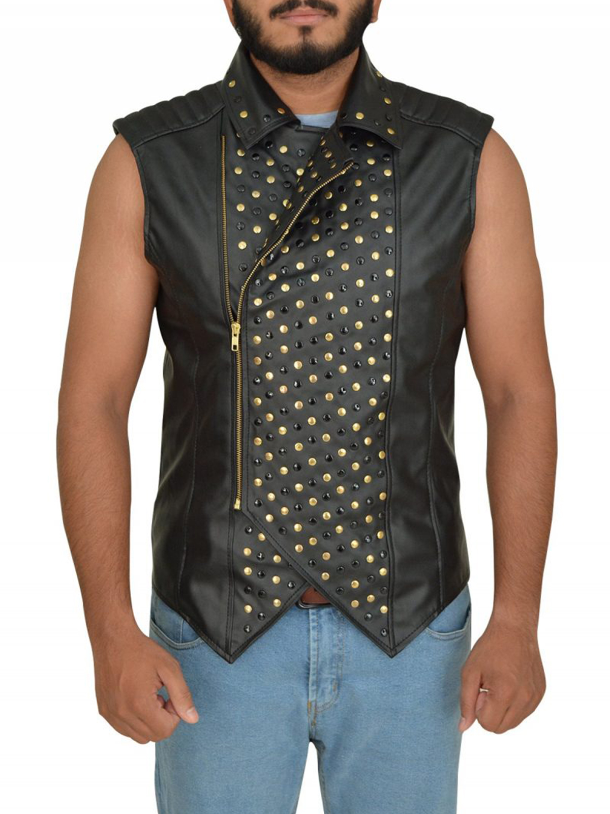 Shinsuke Nakamura Stylish Black Leather Vest