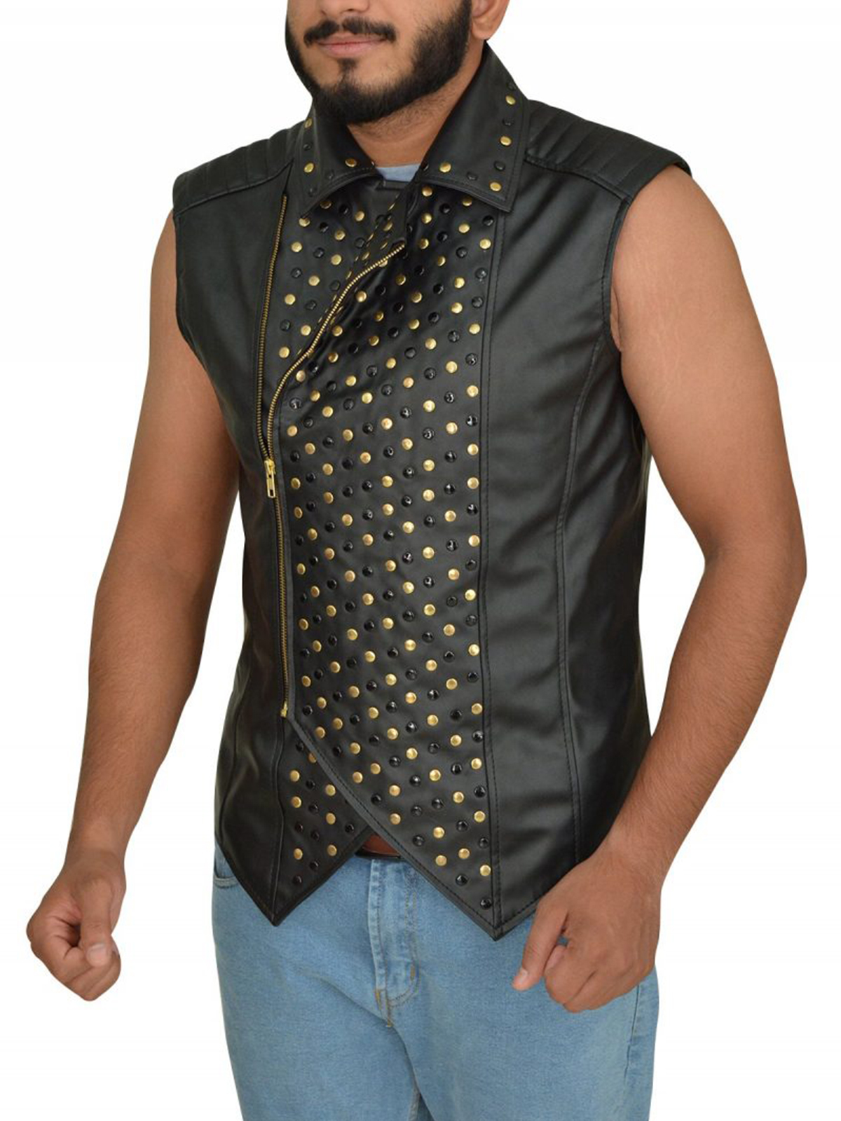 Shinsuke Nakamura Stylish Black Leather Vest