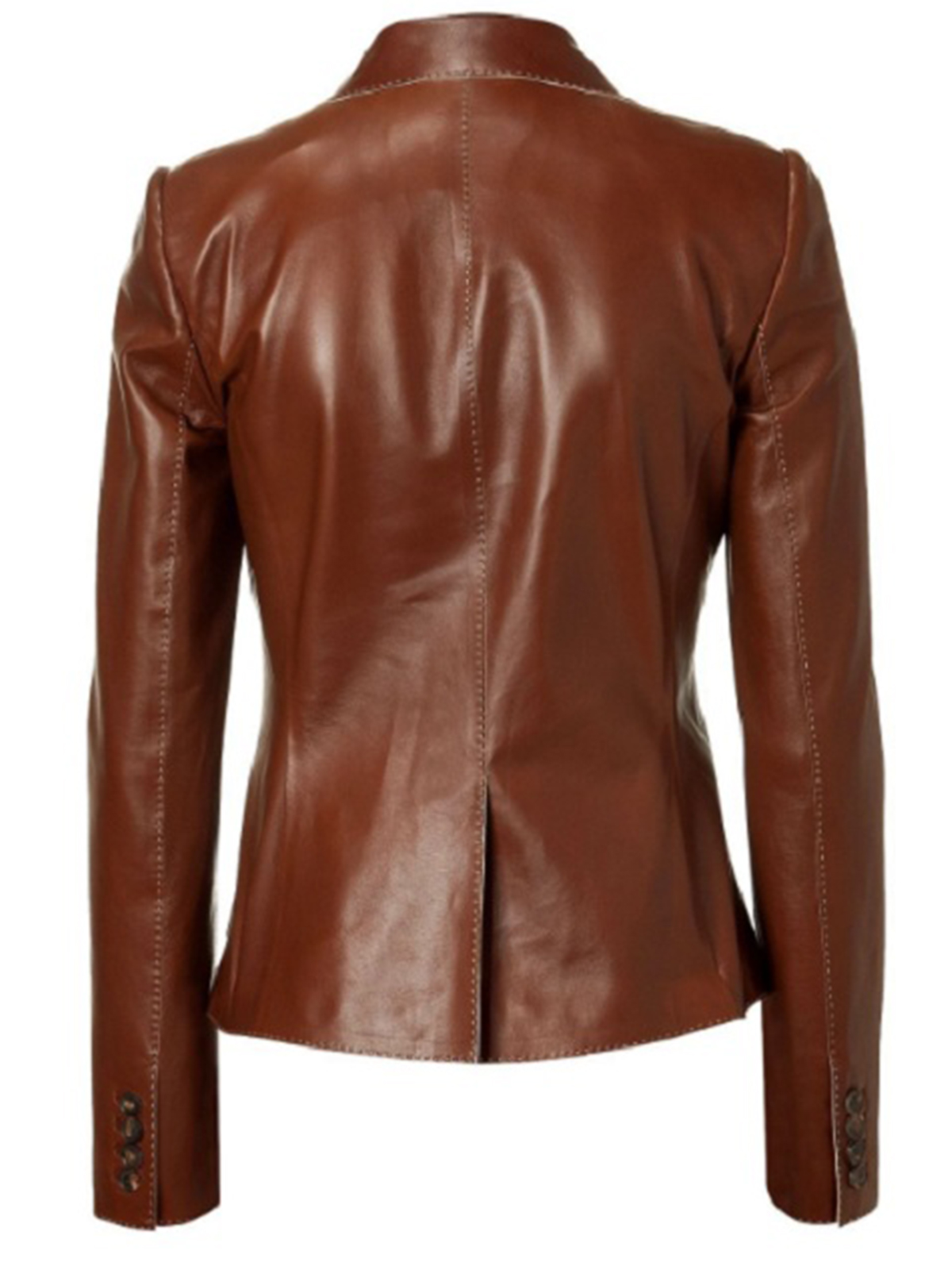 Shiny Brown Colors Women leather blazer