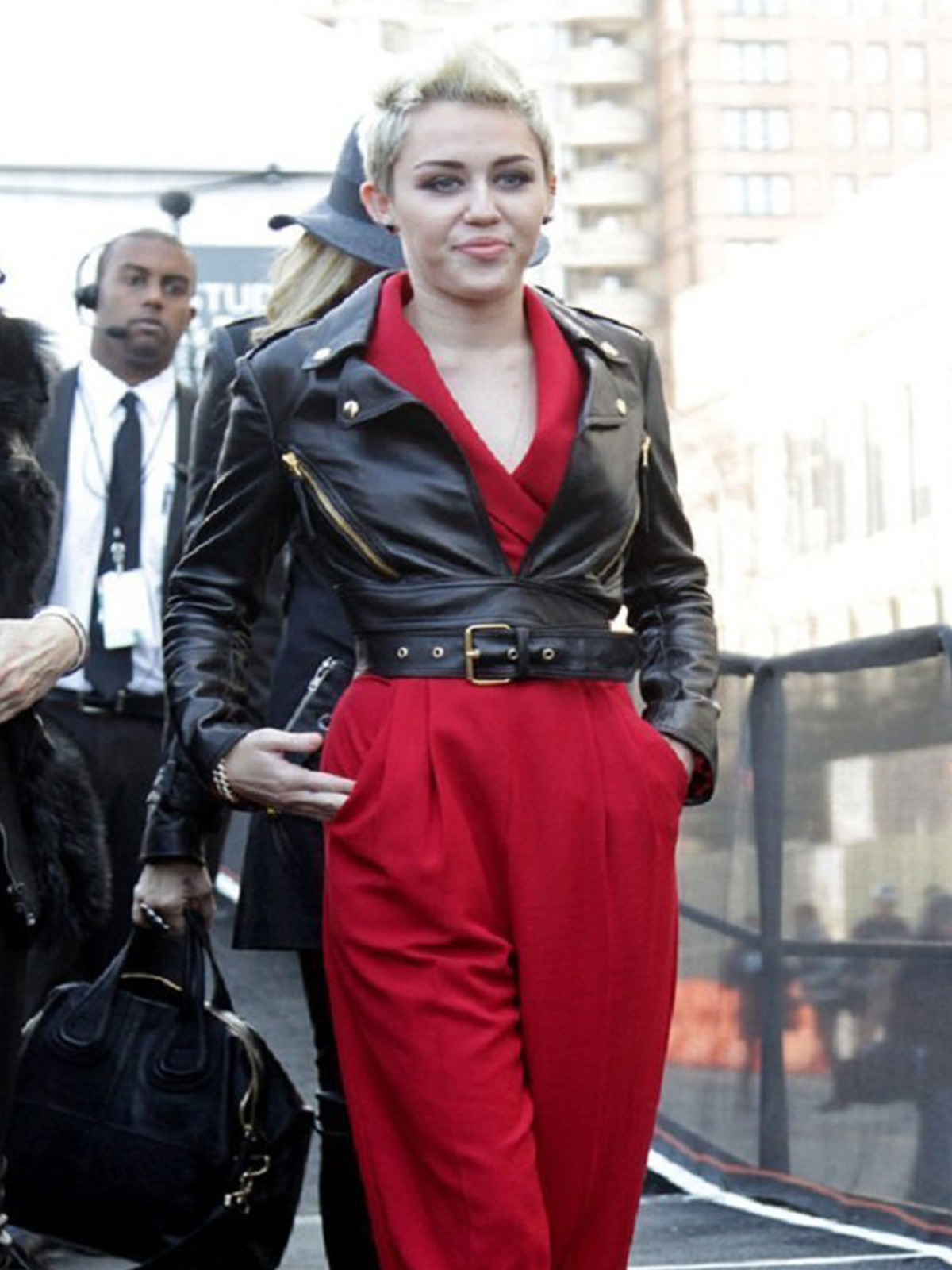 Singer Miley Motorcycle Leather Jacket