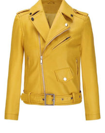 Stylish Female Motorcycle Yellow Jacket