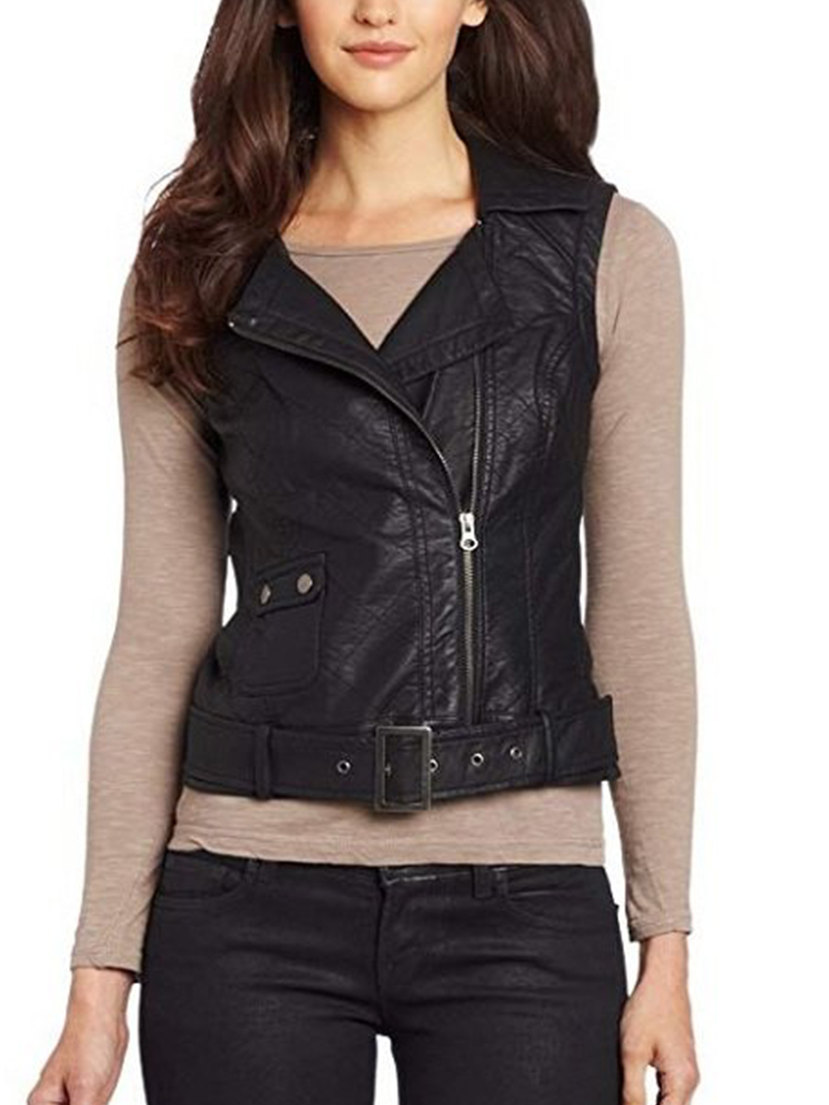 Taylor Spreitler Melissa & Joey Leather Vest