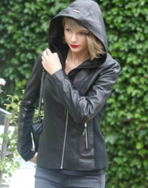 Taylor Swift Hoodie Black Leather Jacket
