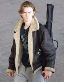 Thomas Brodie-Sangster Shearling Leather Jacket
