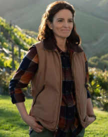 Tina Fey Wine Country Cotton Brown Vest