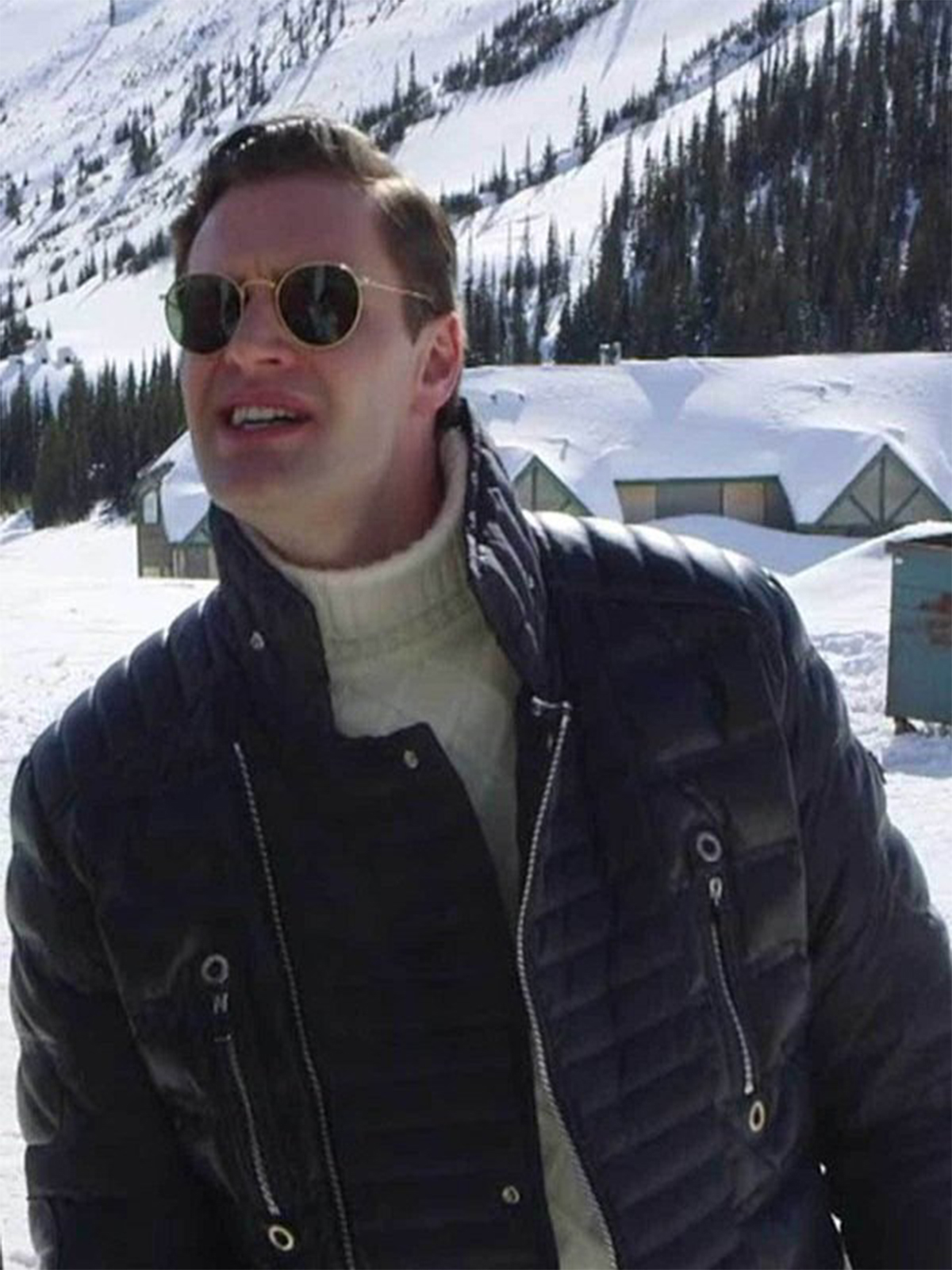 Tom Bateman Cold Pursuit Padded Black Jacket