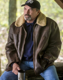 Tom Selleck Jesse Stone Fur Collar Leather Jacket