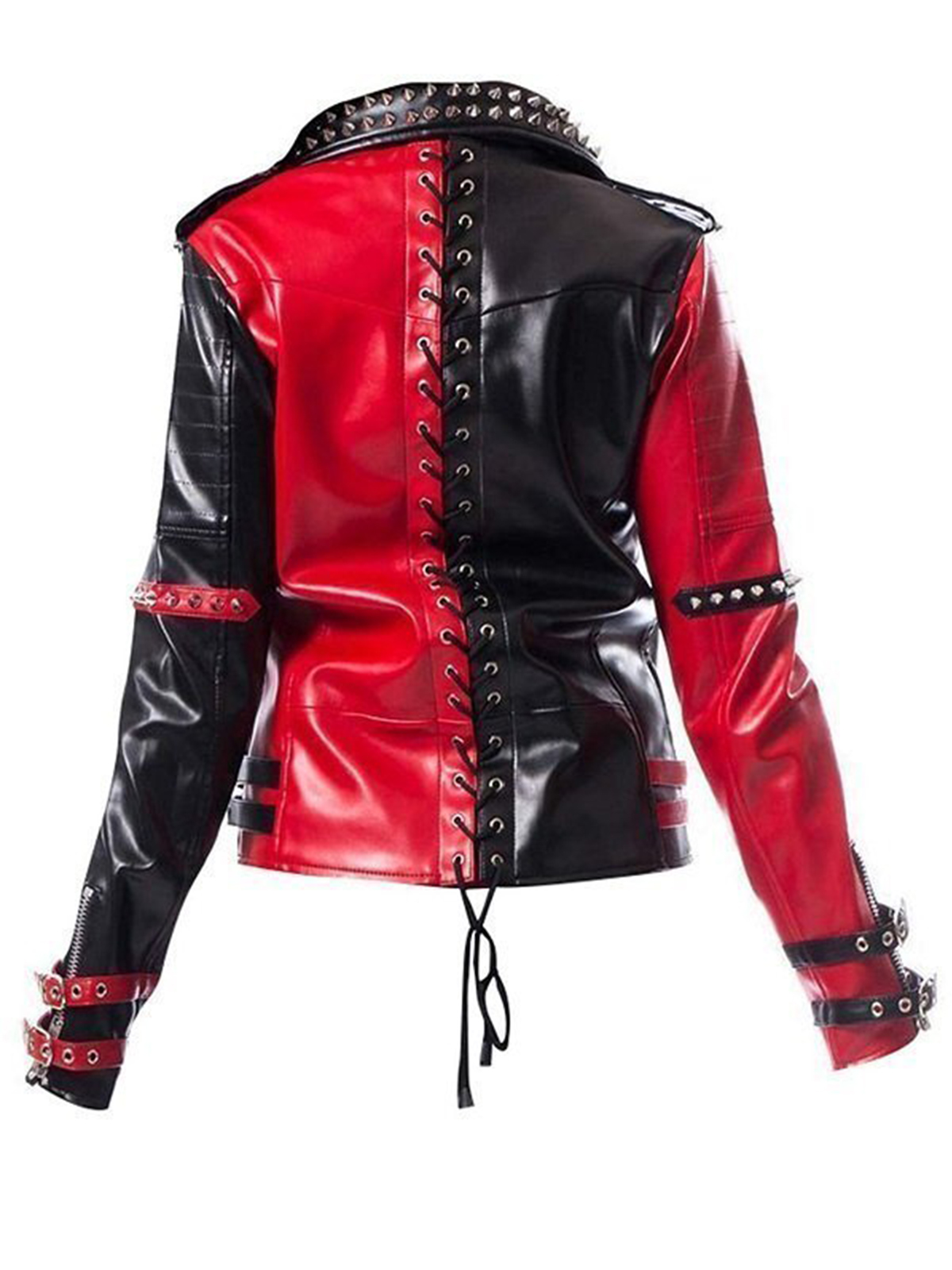 Toni Rossall Studded Red Black Jacket