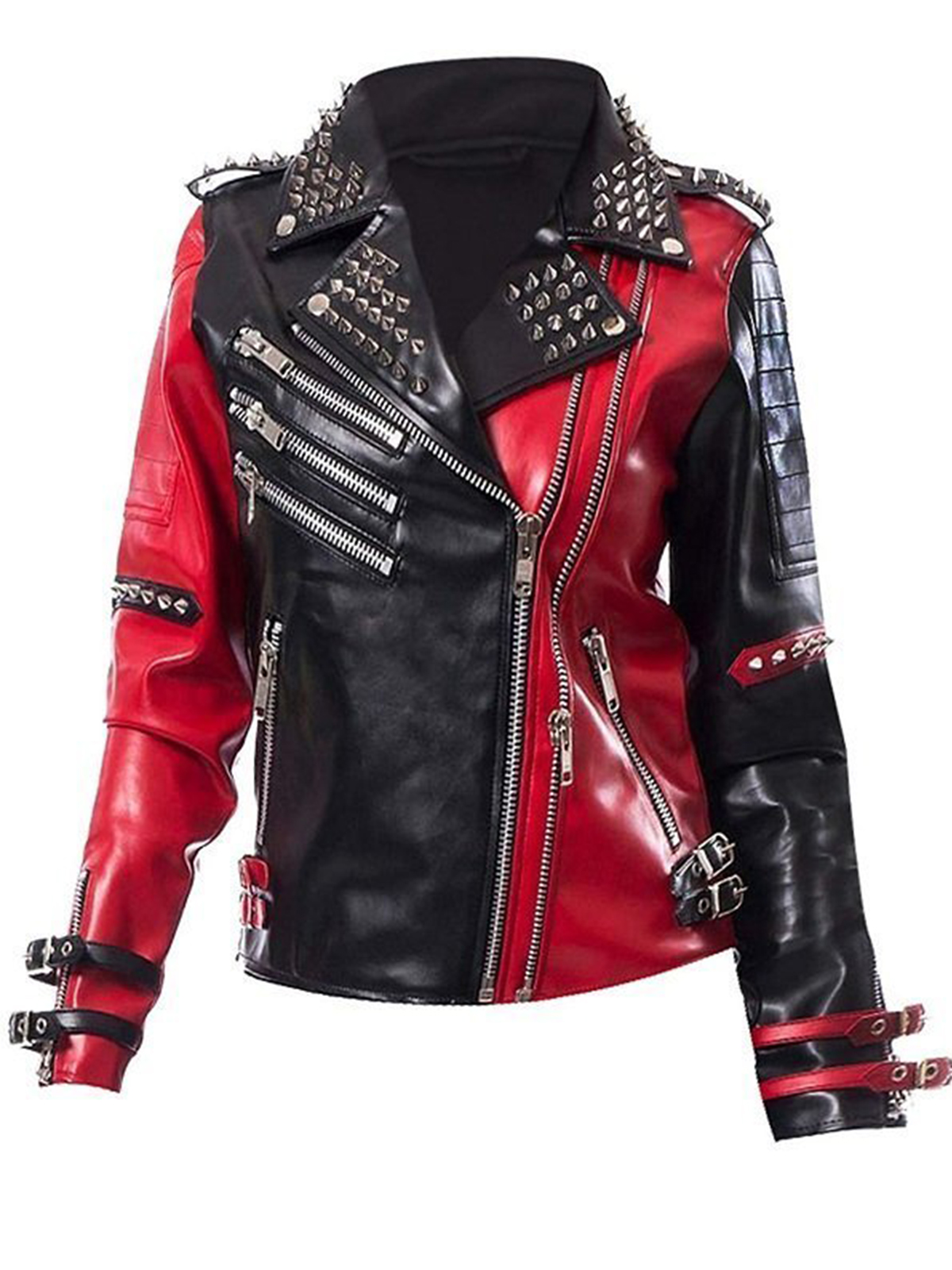 Toni Rossall Studded Red Black Jacket