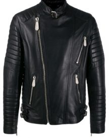 Trendy Black Color Biker Jacket For Men