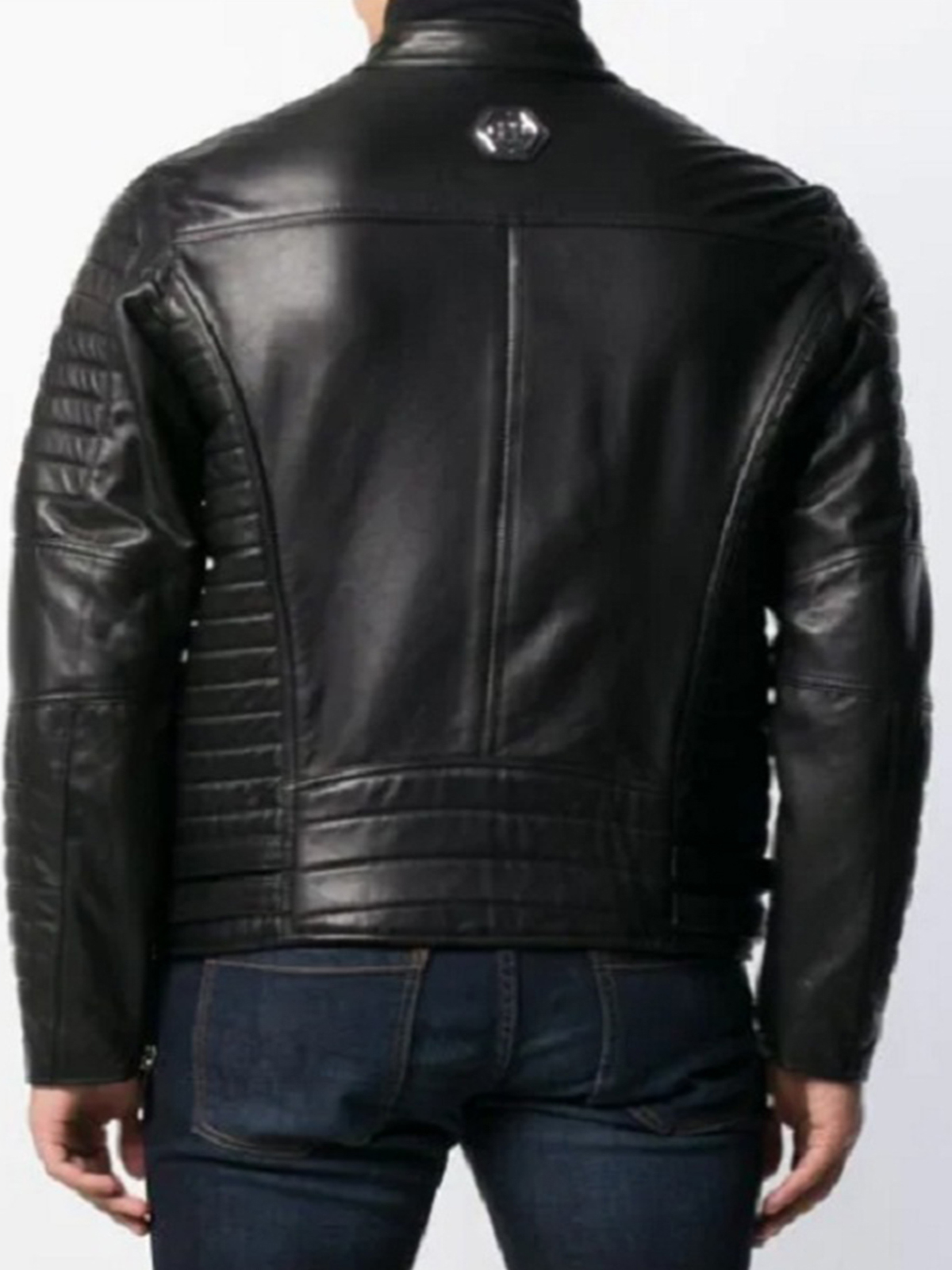 Trendy Black Color Biker Jacket For Men