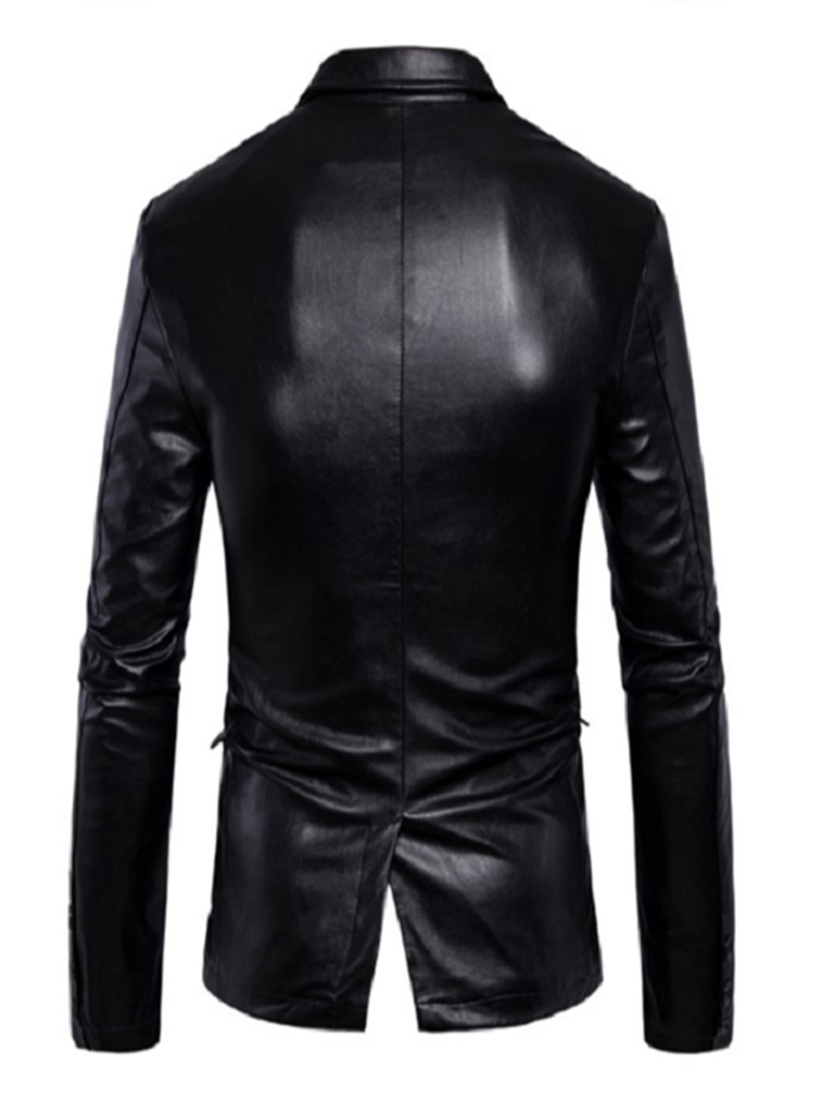 Trendy Black Leather Blazer For Men