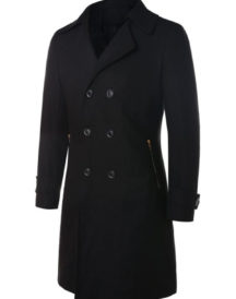 Unisex Wool Black Coat