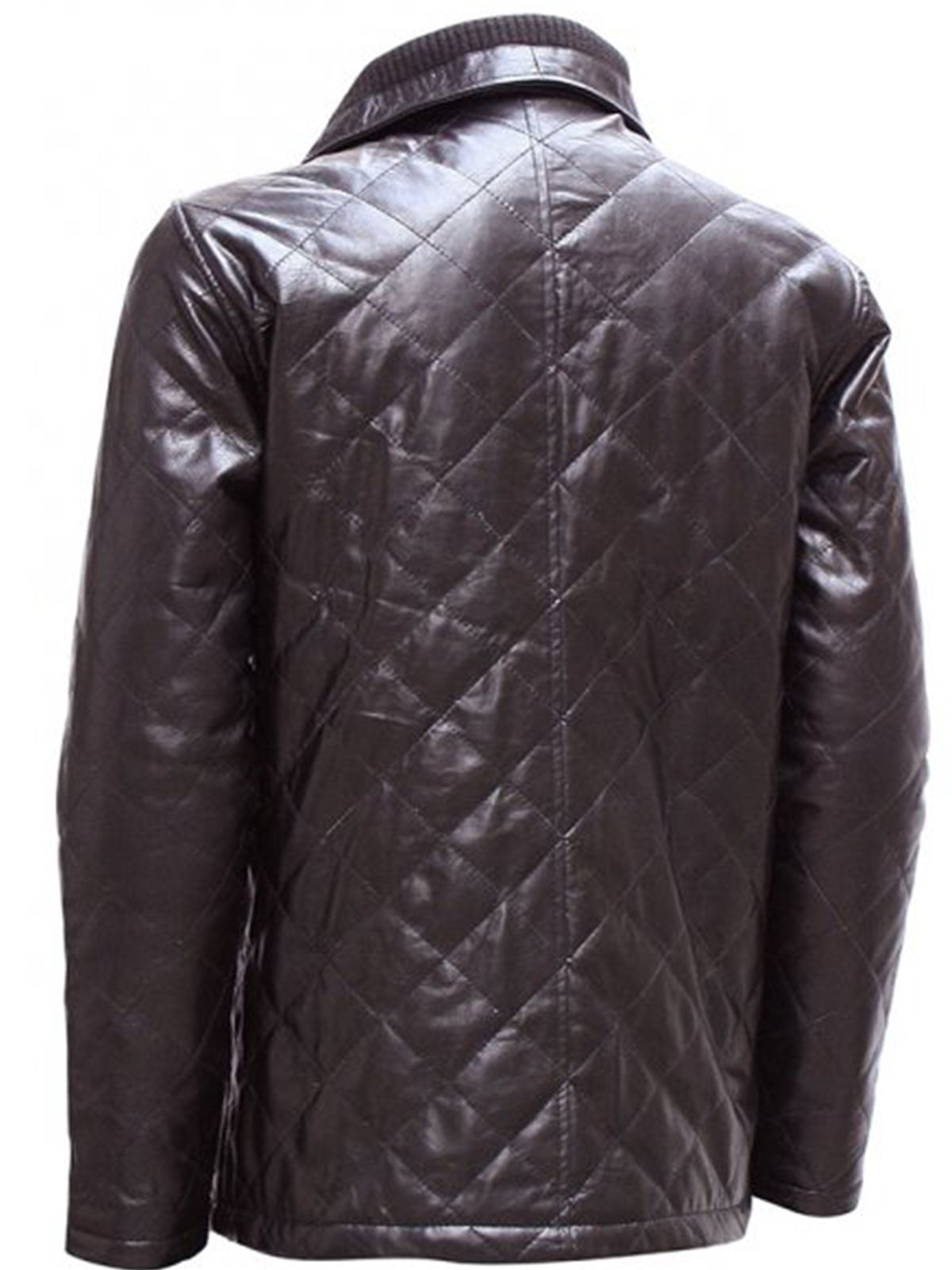 Versatile Men Brown Quilted Leather Jacket