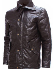 Versatile Men Brown Quilted Leather Jacket