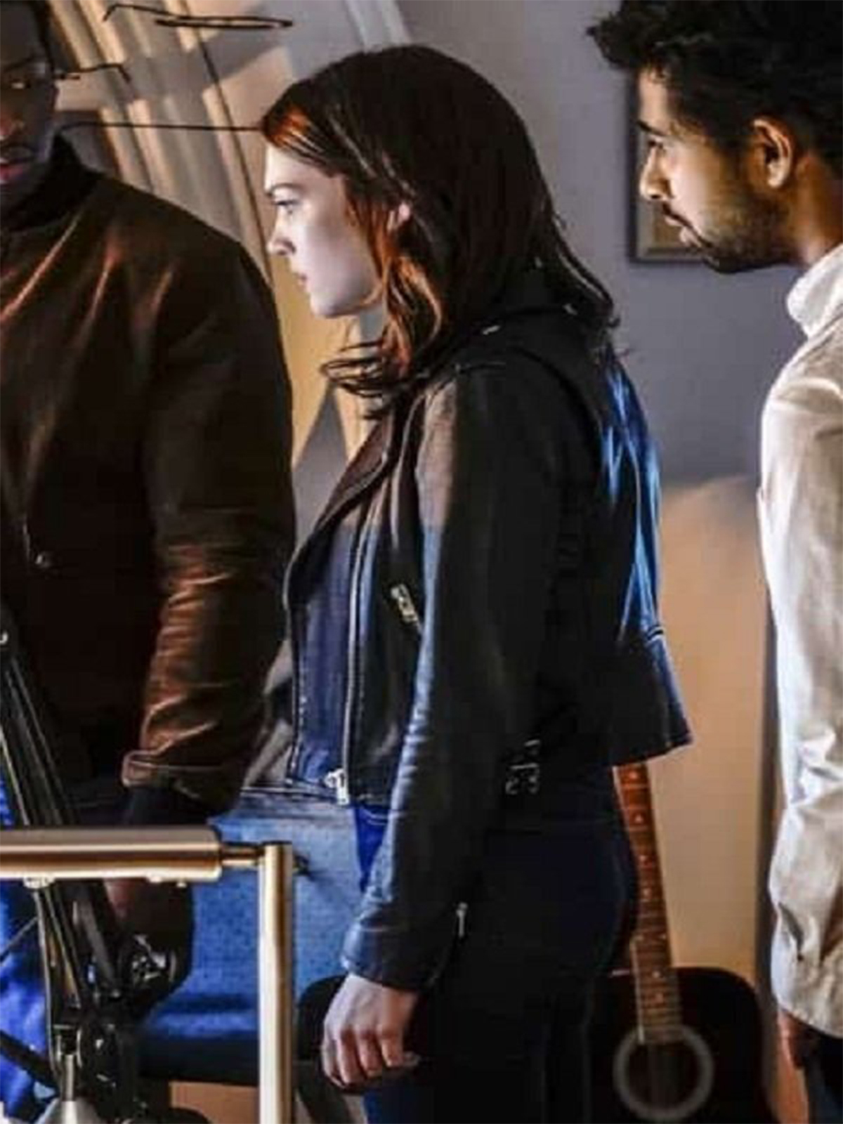 Violett Beane God Friended Me Leather Jacket